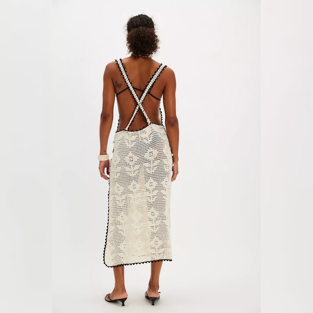 Free People Bali Heydayz Crochet Skirt‎ In Ivory White Women's Size Large - Picture 2 of 15